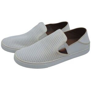 OLUKAI Pehuea Slip On Comfort Shoes Sneakers White 20271-WBWB -- Womens 7.5